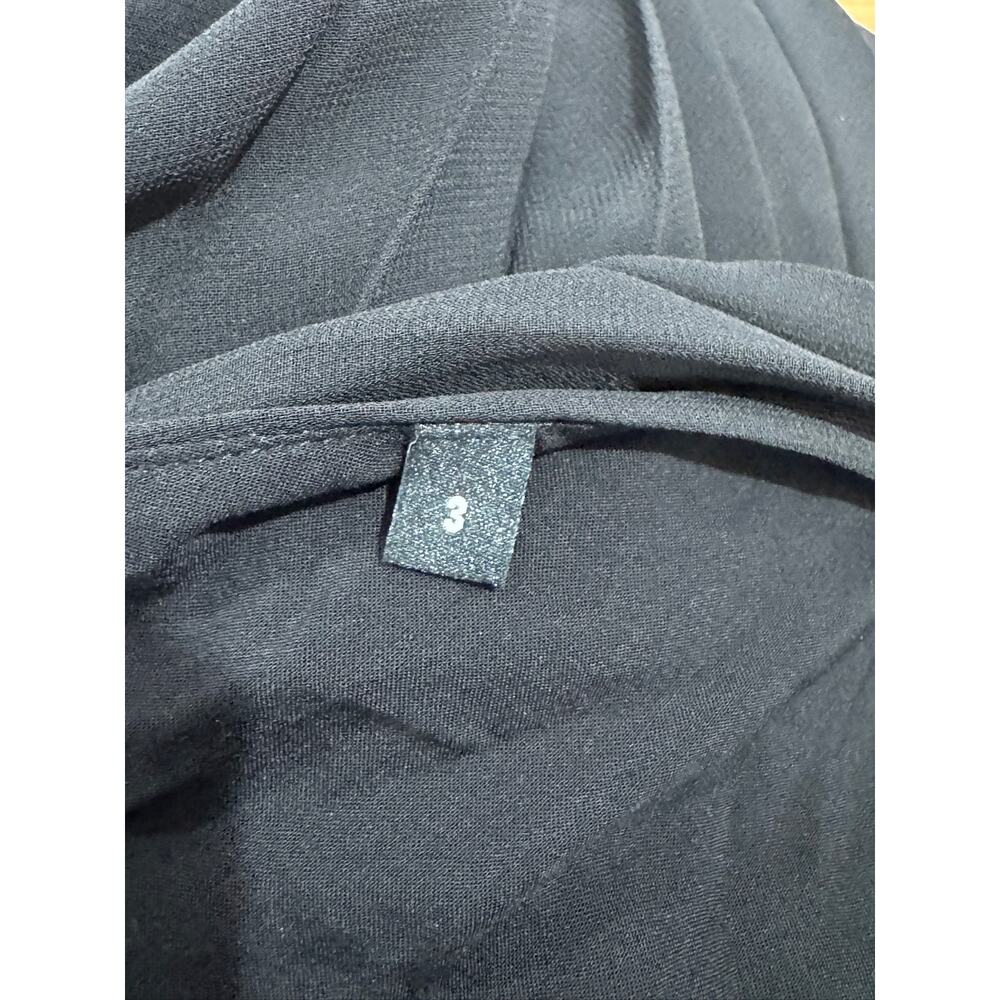 The Kooples Black Lace Embroidered Pleated Crepe Midi Dress Sz 3 US S - Picture 7 of 8